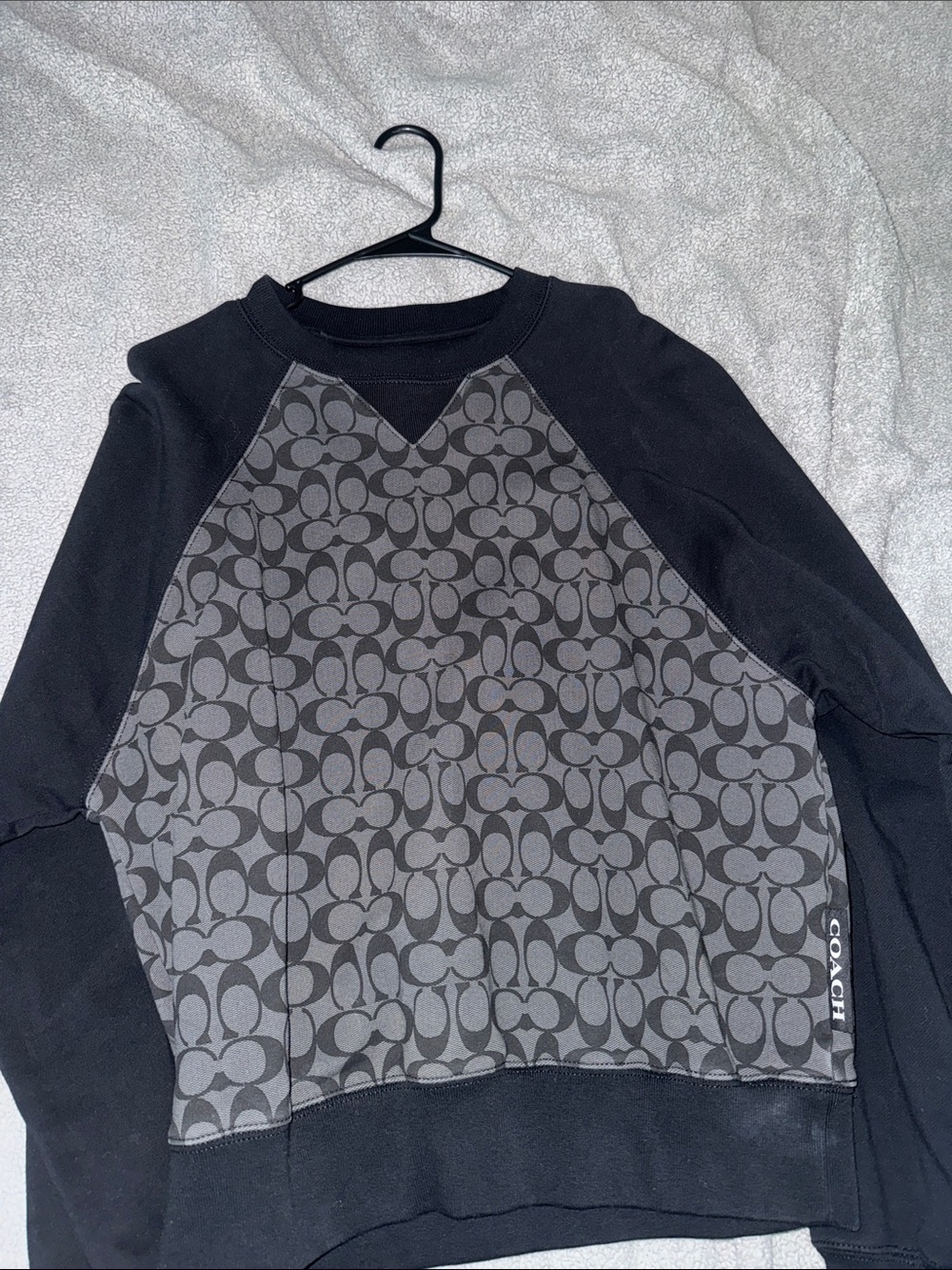 Coach Men’s Black & Gray Signature Crewneck Sweatshirt